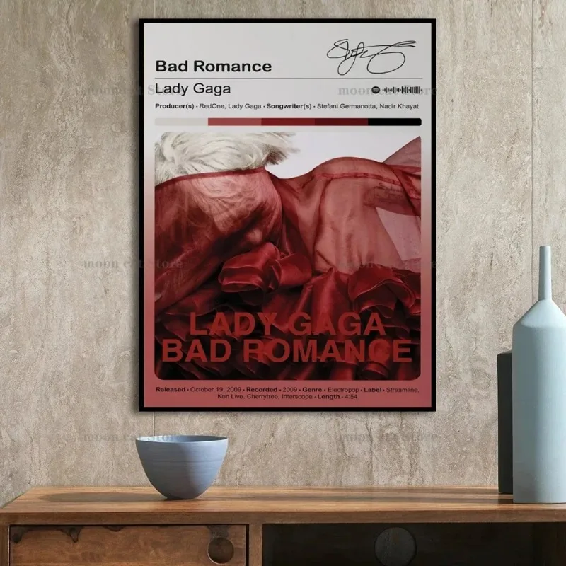 ألبوم الموسيقى الشعبية ليدي غاغا ولد قماش اللوحة الفنية جدارية هدية تزيين المنزل