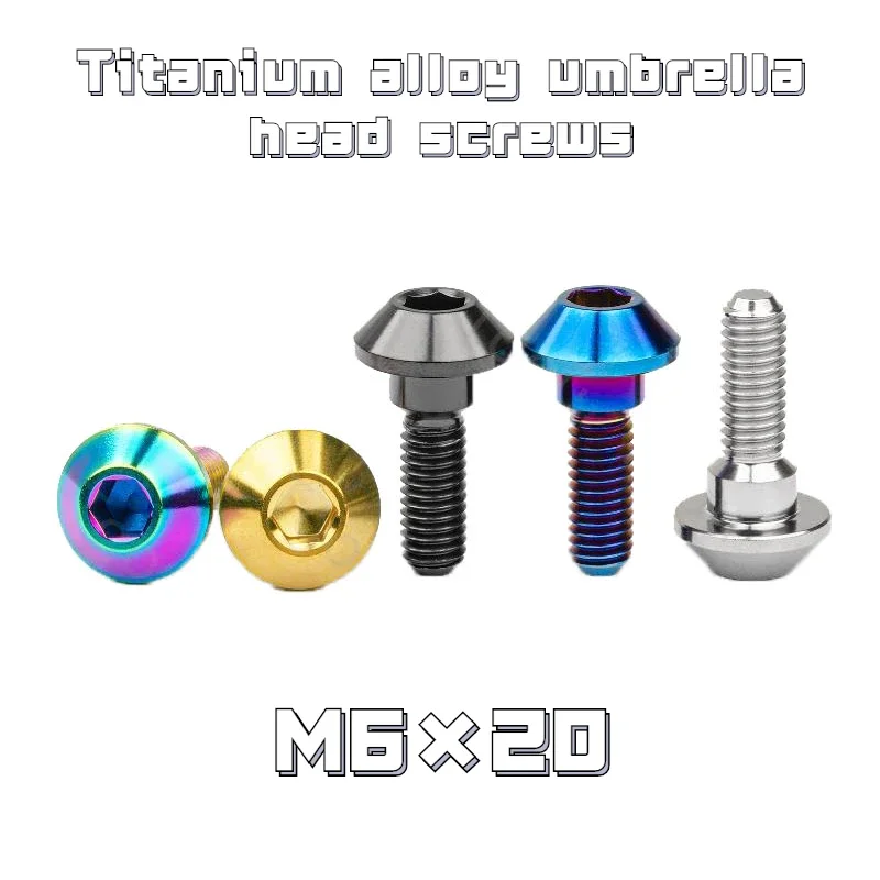 Titanium Alloy Thin Umbrella Head Screws M6x20mm Disc Screws Step Type Hexagon Socket Set Screws