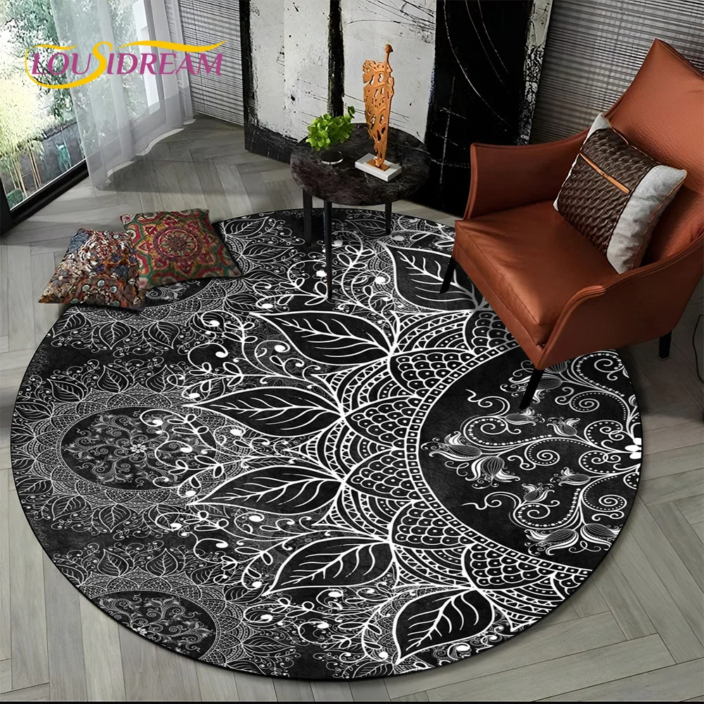 3D Meditation Mandala Bohemia nature Spirit Yoga Round Carpet Rug for Living Room Bedroom Child Decor,Pet Area Rug Non-slip Mat