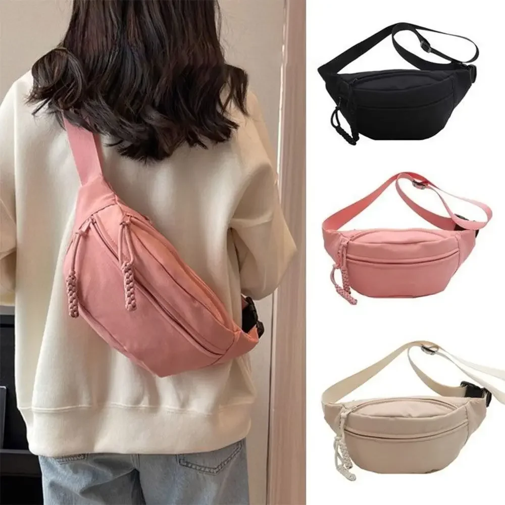 

Chest Banana Bag Large Capacity Sling Crossbody Waist Pack Oxford Cloth Running Waist Casual Sport Half Moon Belt Bag