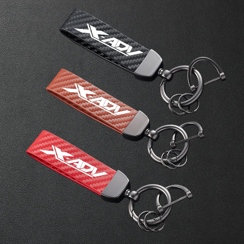 For Honda X-ADV 750 XADV 750 XADV750 Accessories High-Grade Carbon Fiber Patterned Motorcycle Keychain Metal Keyring