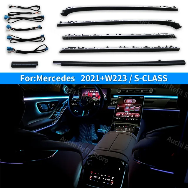 New 64 Colors Led Active Ambient Light For Mercedes Benz 2021 W223 S-class  S450l S400l S500l Multi-color Decorative Lights Refit - Decorative Lamps &  Strips - AliExpress