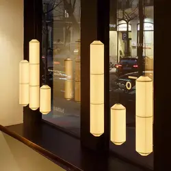 Tekio Horizontal Pendant Light Janpanese long white paper lamp restaurant wabi sabi lamp Living Room Bedroom akari Noguchi Light