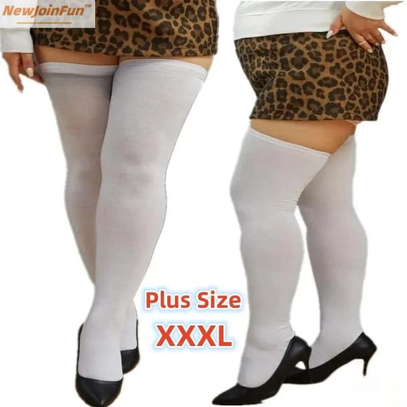 Calcetines largos hasta el muslo para mujer, medias de talla grande, XXXL