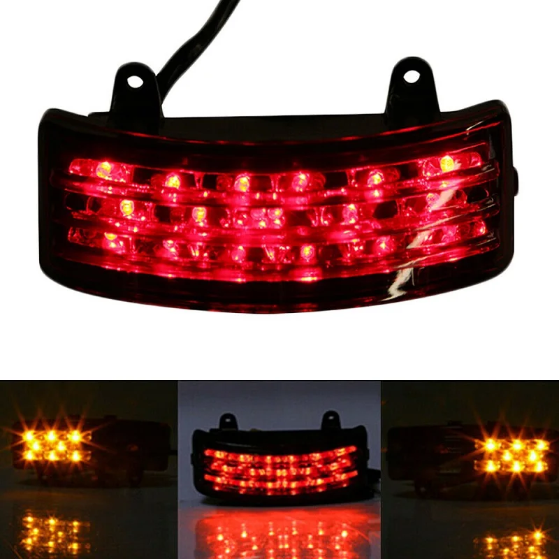 

Motorcycle Fender Tip Light Tri-Bar LED Rear Tail Brake Lights Trim Smoke Lens For Harley Touring Street Road Glide FLHX FLTRX