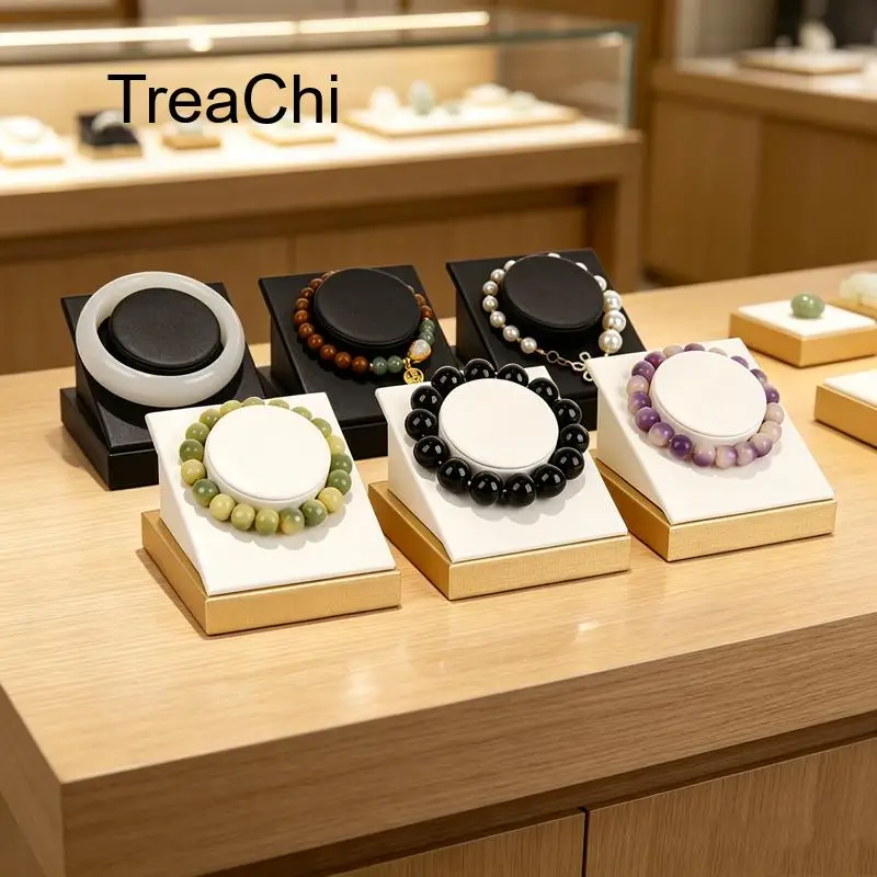 1PCS Black White Brushed Leather Bracelet Anklet and Bead Bracelet Display Stands Jewelry Counter Display and Storage Props