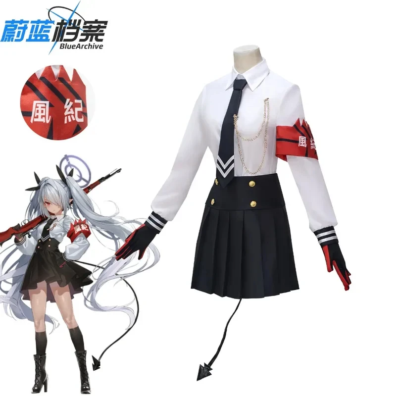 

A;3\v,7'd/Blue Archive Iori Shiromi School Uniform Short Skirt Cosplay Costume Women Role Play Set Comic Con Stage Pc;4'b,7'm\1/