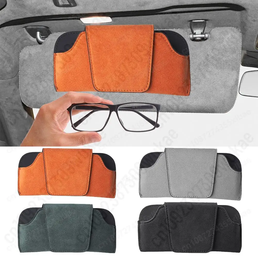 

Eyeglasses Holder Car Sun Visor Glasses Case Organizer Sunglasses Storage Box Universal Auto Visor Sunshade Card Ticket Holder