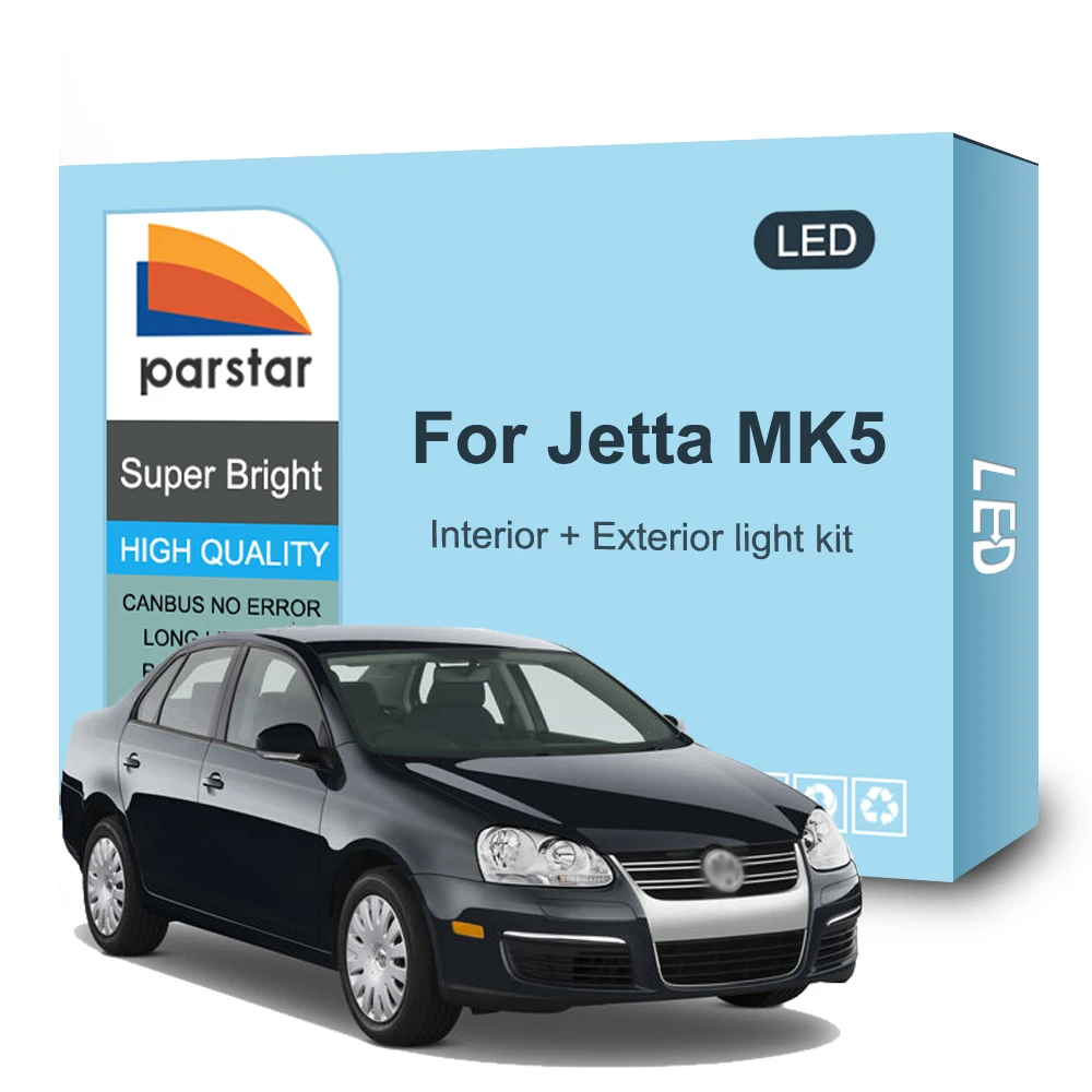 Zestaw oświetlenia wewnętrznego i zewnętrznego LED do VW Volkswagen Jetta 5 MK5 2006 2007 2008 2009 2010 Światło przeciwmgielne Kierunkowskaz Żarówka LED cofania