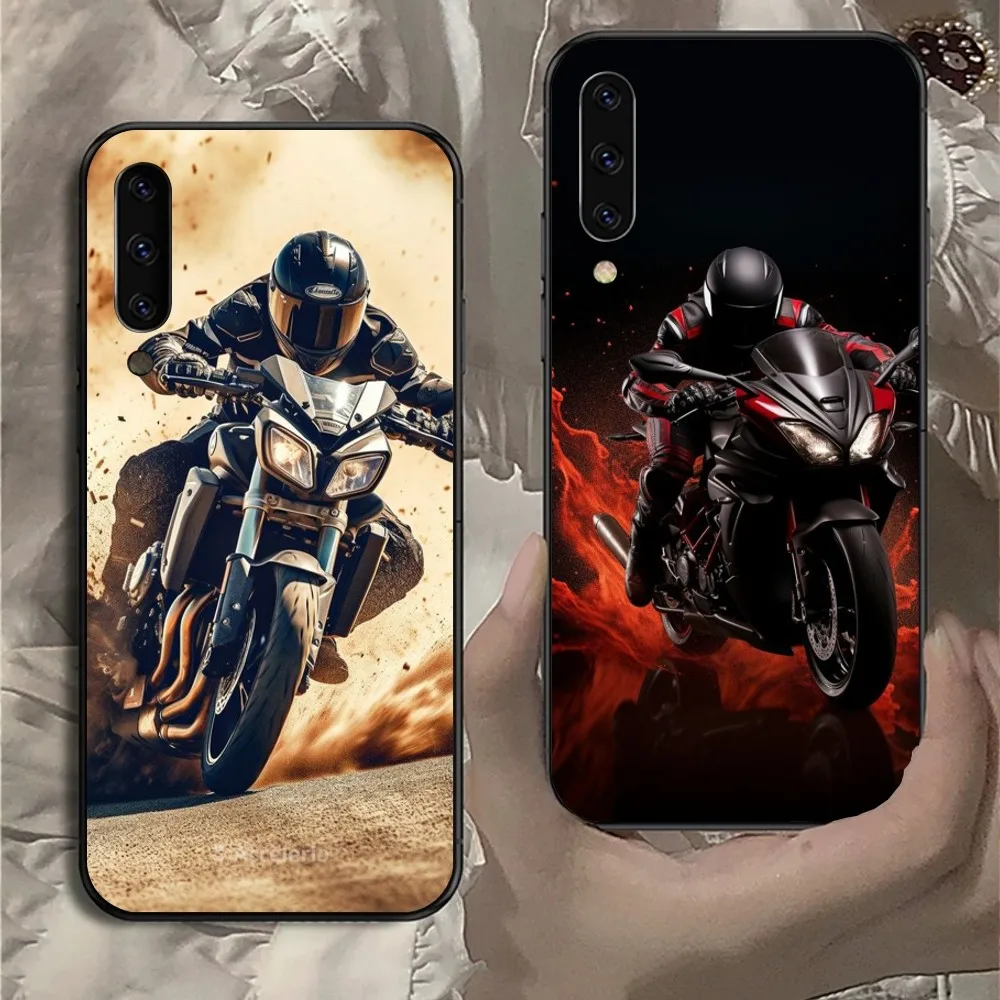 Motorcycle Rider Mobile Cell Phone Case for Samsung Note 9 10 20 Plus Pro Ultra J6 J5 J7 J8 Black Soft Phone Cover Funda