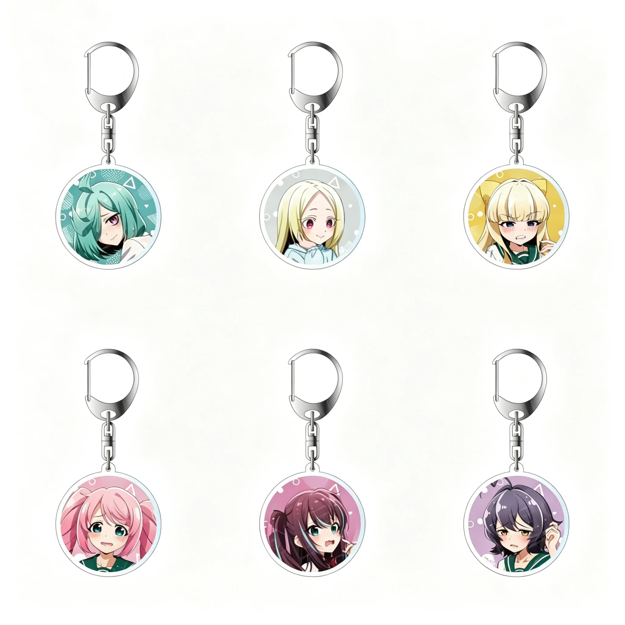 Anime Gushing over Magical Girls Utena Hiiragi Kiwi Araga Circle Acrylic Pendant Keychains Bag Decorations