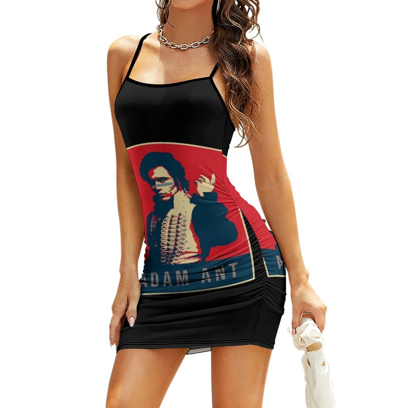 

Illustration Pop Art Adam Sling Dress Woman clothes wedding dresses for parties Woman clothing Women's summer dress Dress