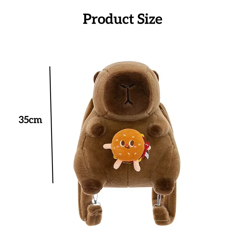 Kawaii Capybara Plush Backpack Capybara Plush Toy Plushie Doll Fur Bag Children's Bag Shoulder Bag Knapsack Bags Birthday Gifts