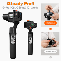 3-Axis Handheld Gimbal Stabilizer for GoPro Hero 12/11/10 Insta360 One R DJI OSMO Action Camera for Anti Shake Video Waterproof