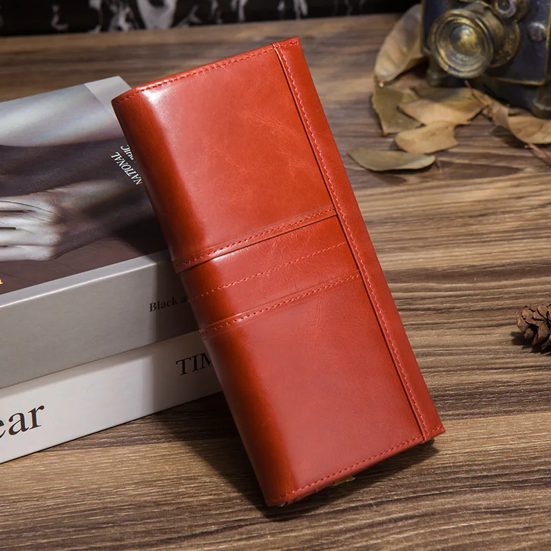 

Женские кошельки из натуральной кожи, длинный женский клатч 2025 года, визитница, модный кошелек, роскошный брендовый однотонный кошелек для монет