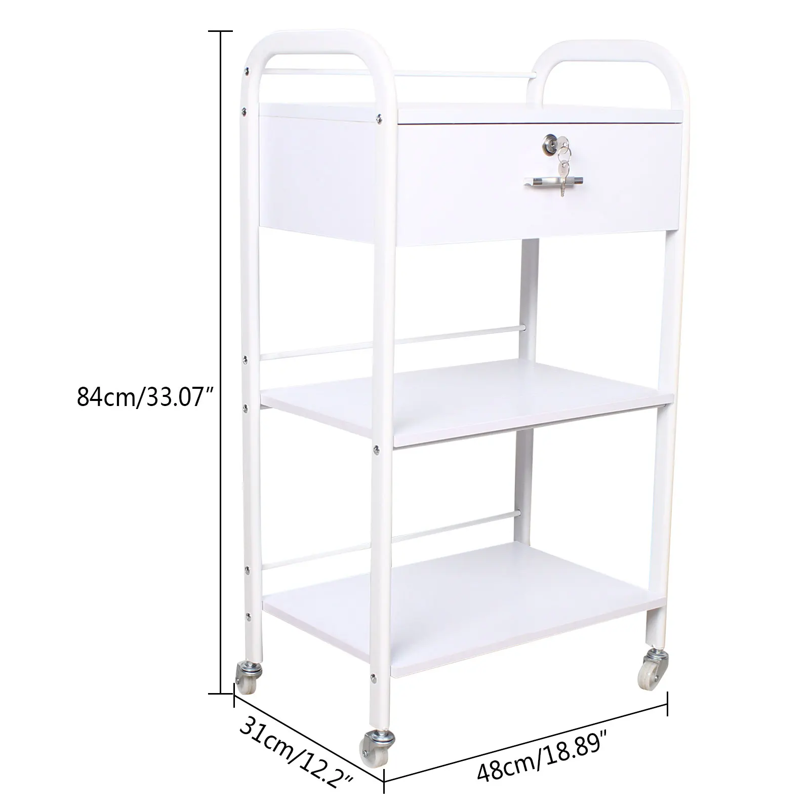 Salon SPA 3-Tier Rolling Utility Trolley Stand carrello assemblato per Home Shop Hair Beauty Cavitation IPL HIFU Beauty Machines