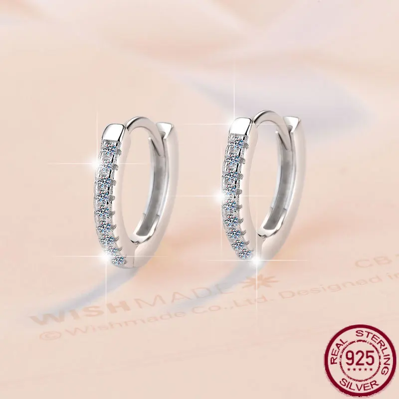 

New S925 pure silver earrings fashion simple moissanite earrings wedding jewelry