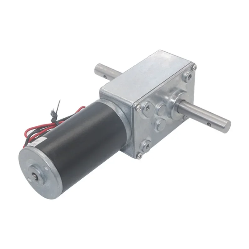 Double Shaft High Torque Worm Geared Motor 24V 12 Volt 5-470RPM Self Locking Adjustable Speed Reversed For Automatic Drying Rack