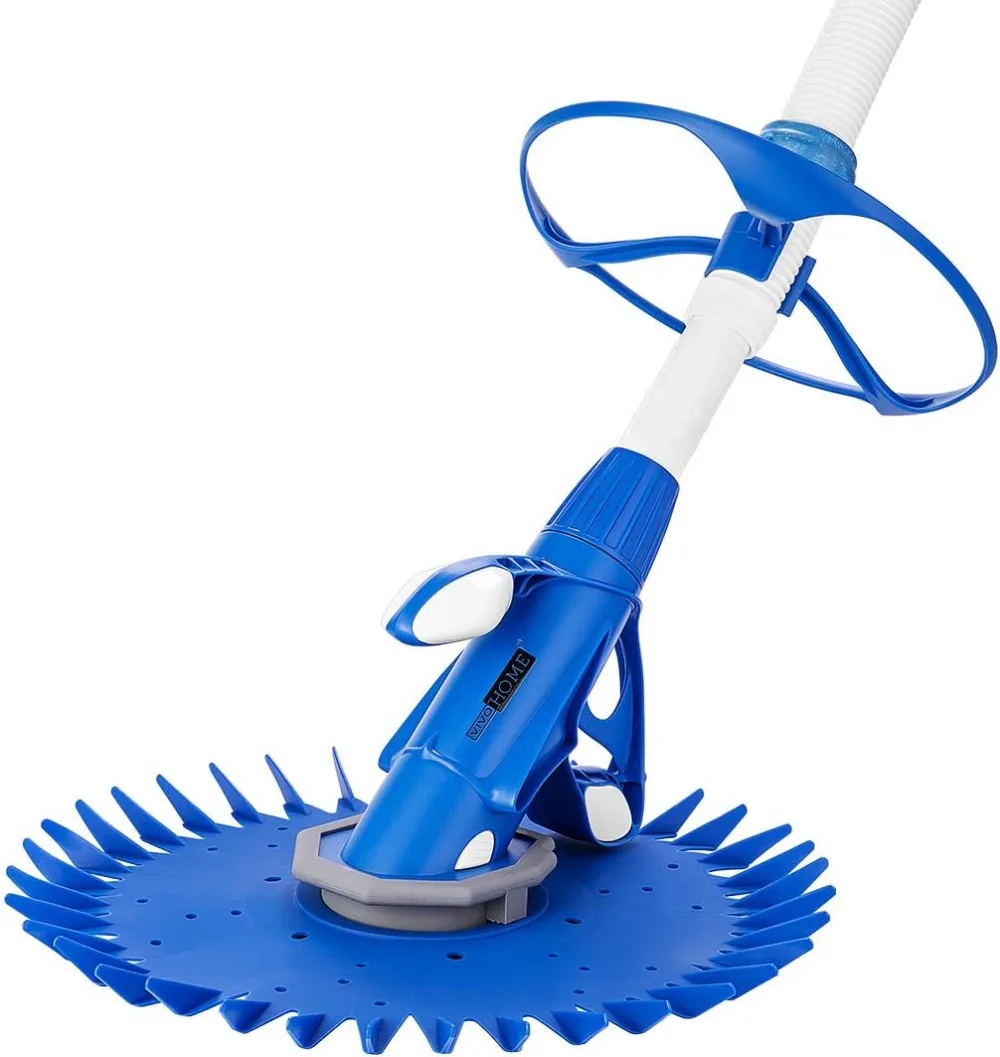 

Upgraded Automatic Inground Above Ground Suction Swimming Pool Sweeper Vacuum Cleaner with 14 2.62 ft Hoses Blue and White