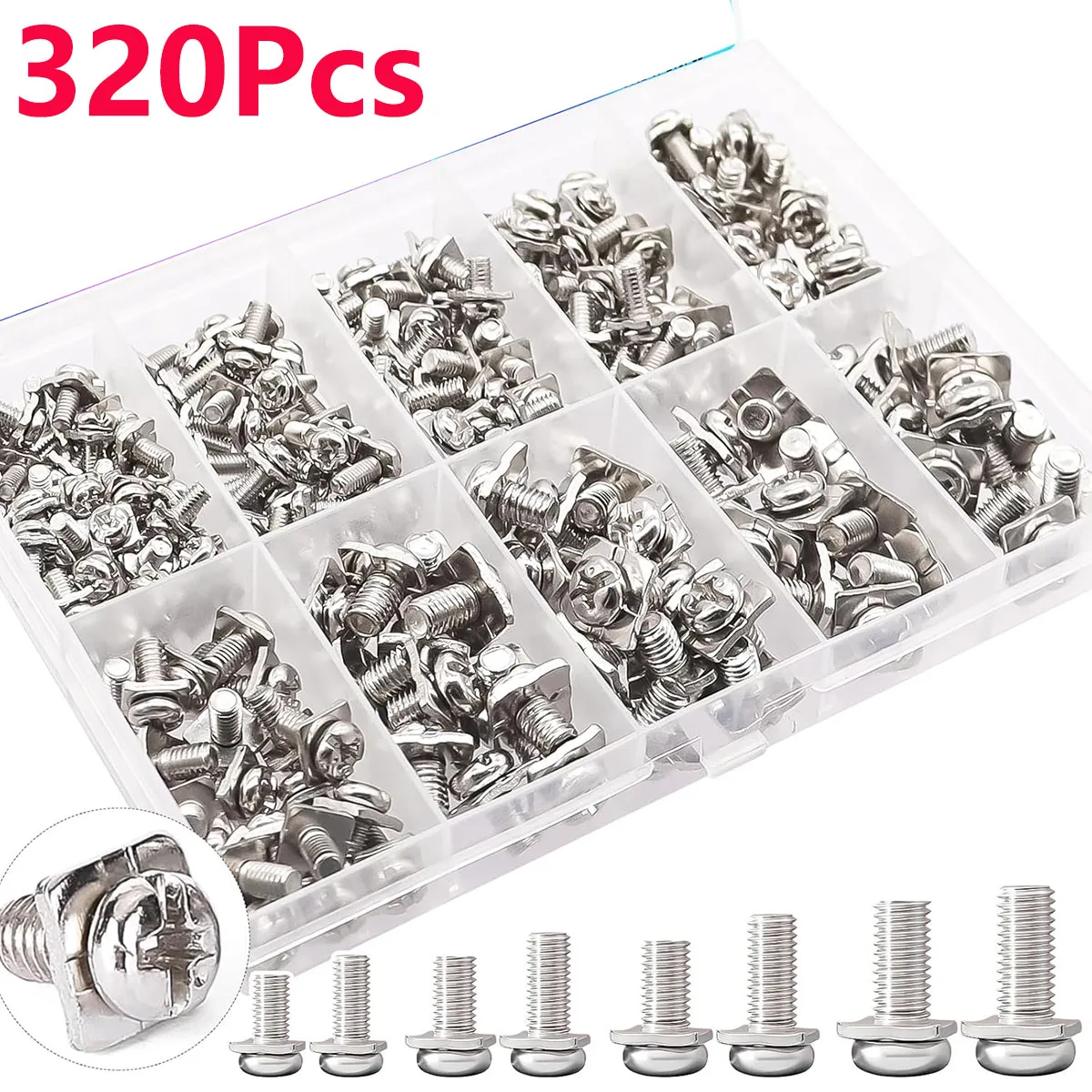 

Набор винтов для клеммных колодок, 320 шт., M3, M3.5, M4, M5, с никелированными квадратными шайбами для выключателей и электрических панелей