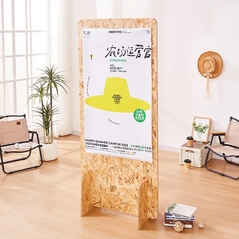 Display stand Floor-to-ceiling wooden poster promotional activity Door display rack