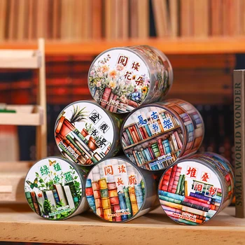 12 แพ็ค/ล็อต Roaming in the Sea of Books series น่ารักน่ารัก retro ตกแต่งเทป PET