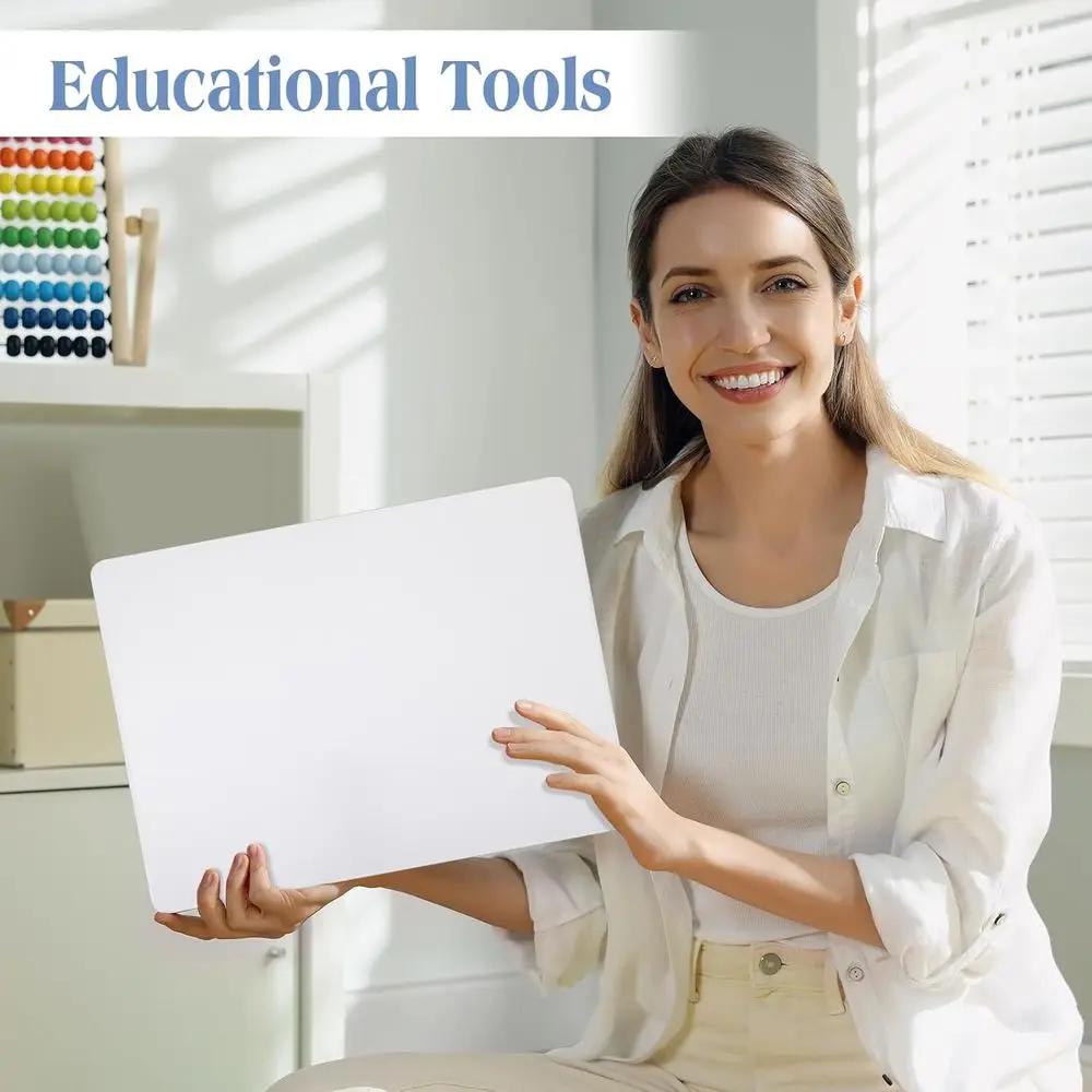 مجموعة سبورة بيضاء صغيرة على الوجهين للفصل الدراسي مع أقلام تحديد، 100 عبوة من ألواح الكمبيوتر المحمول مقاس 9 × 12 بوصة للوازم المدرسية