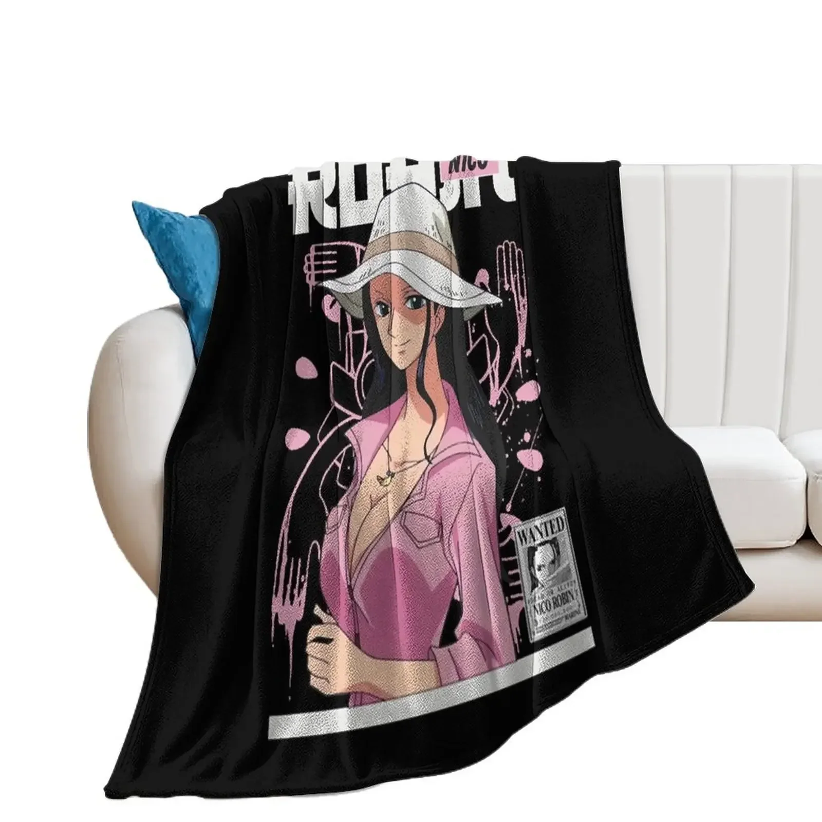 Nico Robin v1 - Tshirt Throw Blanket Furrys For Baby Bed Fashionable Decoratives Blankets