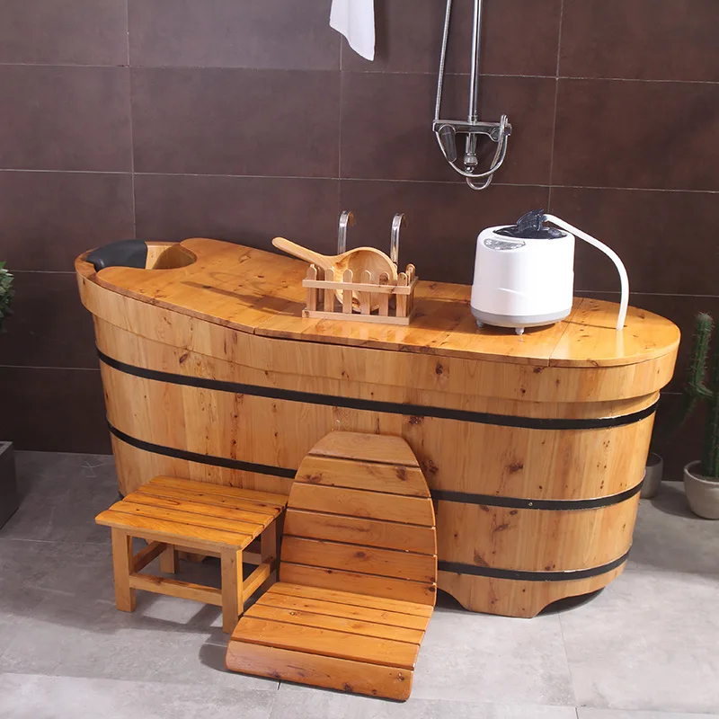 Cedar wood bath bucket adult bath bucket bath foot fumigation solid wooden bucket children's bathtub