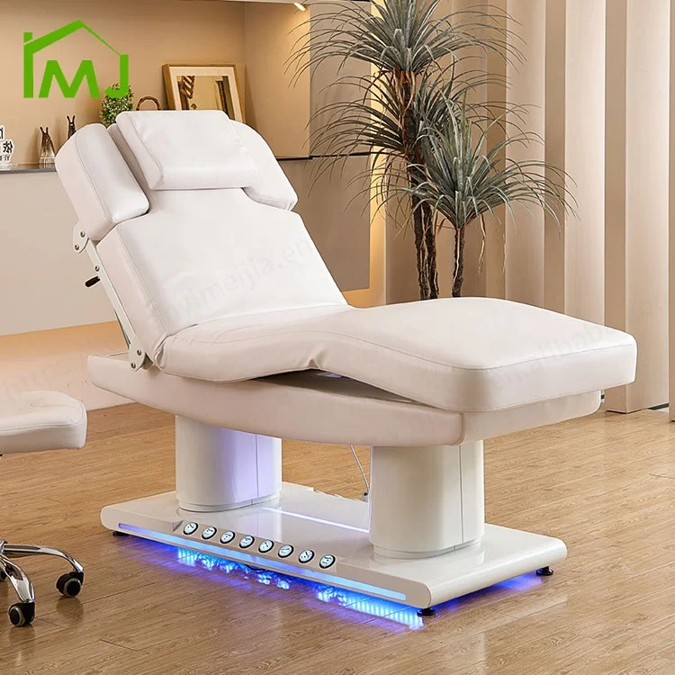 Cosmetic Massage Treatment Table Facial Spa Recliner Electric Curved Lash Beauty Bed