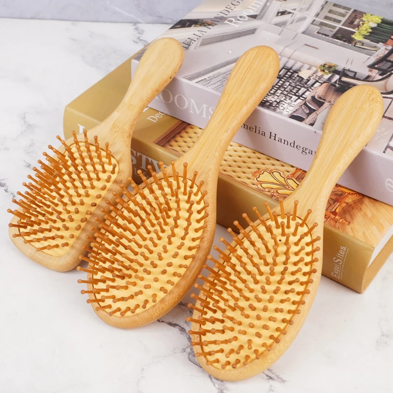 2024 Best Wood Air Cushion Comb Premium Wooden Bamboo Hair Brush Hair Growth hairbrush Prevent Hair Loss Comb Bamboo Comb