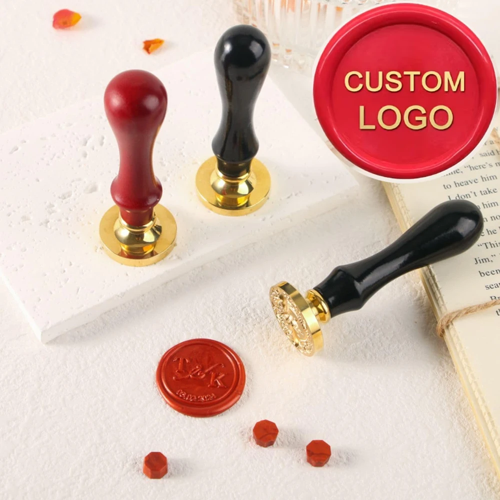 Custom Brass Wax Seal Stamp Customize Your Logo/Image Personalized Wedding Invitation Initials and Date Letter Wax Sealing Stamp