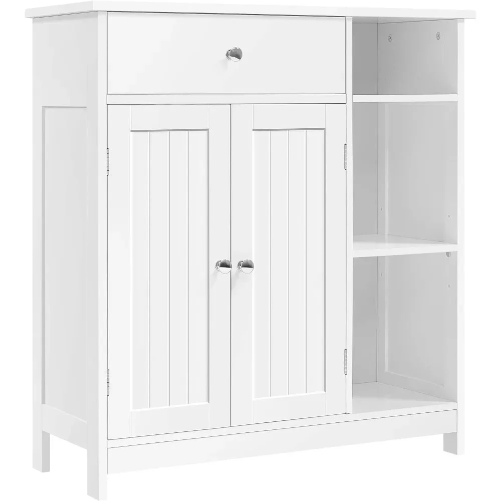 

Bathroom Floor Cabinet,Freestanding Storage Organizer, Large Side Cabinet with Doors,Drawer & Adjustable Shelves for Living Room