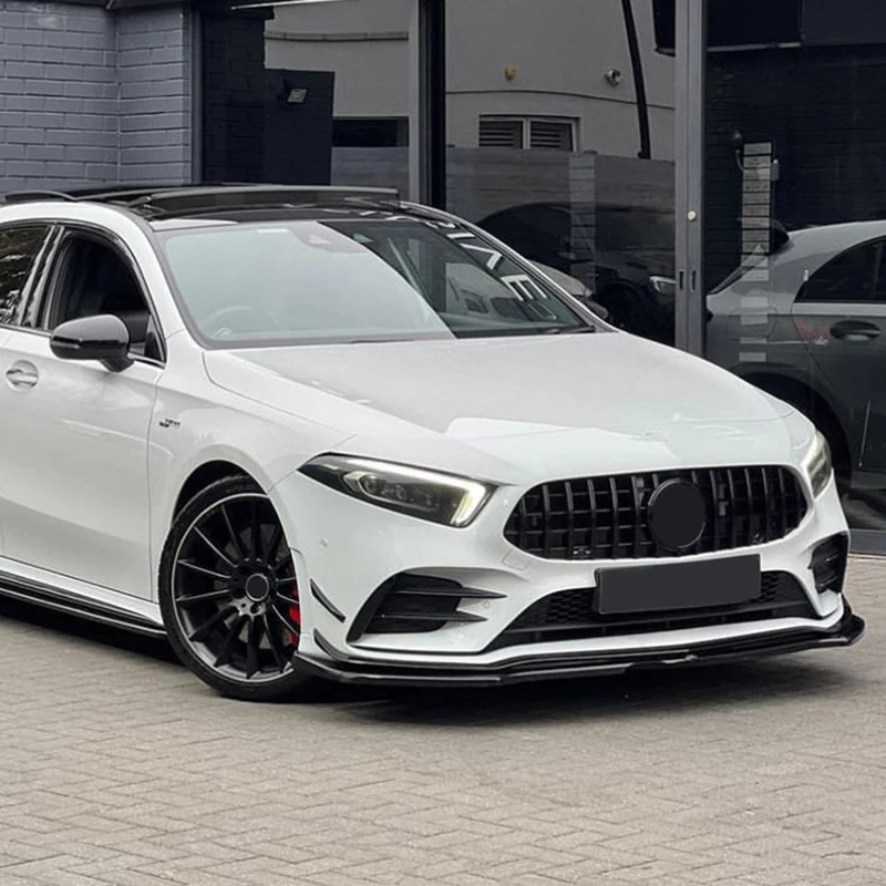Für Mercedes Für Benz EINE KLASSE W177 2019-2022 A180 A200 A35 AMG Auto Front Lippe Stoßstange spoiler Glänzend Schwarz Oder Carbon Look – Detail 5