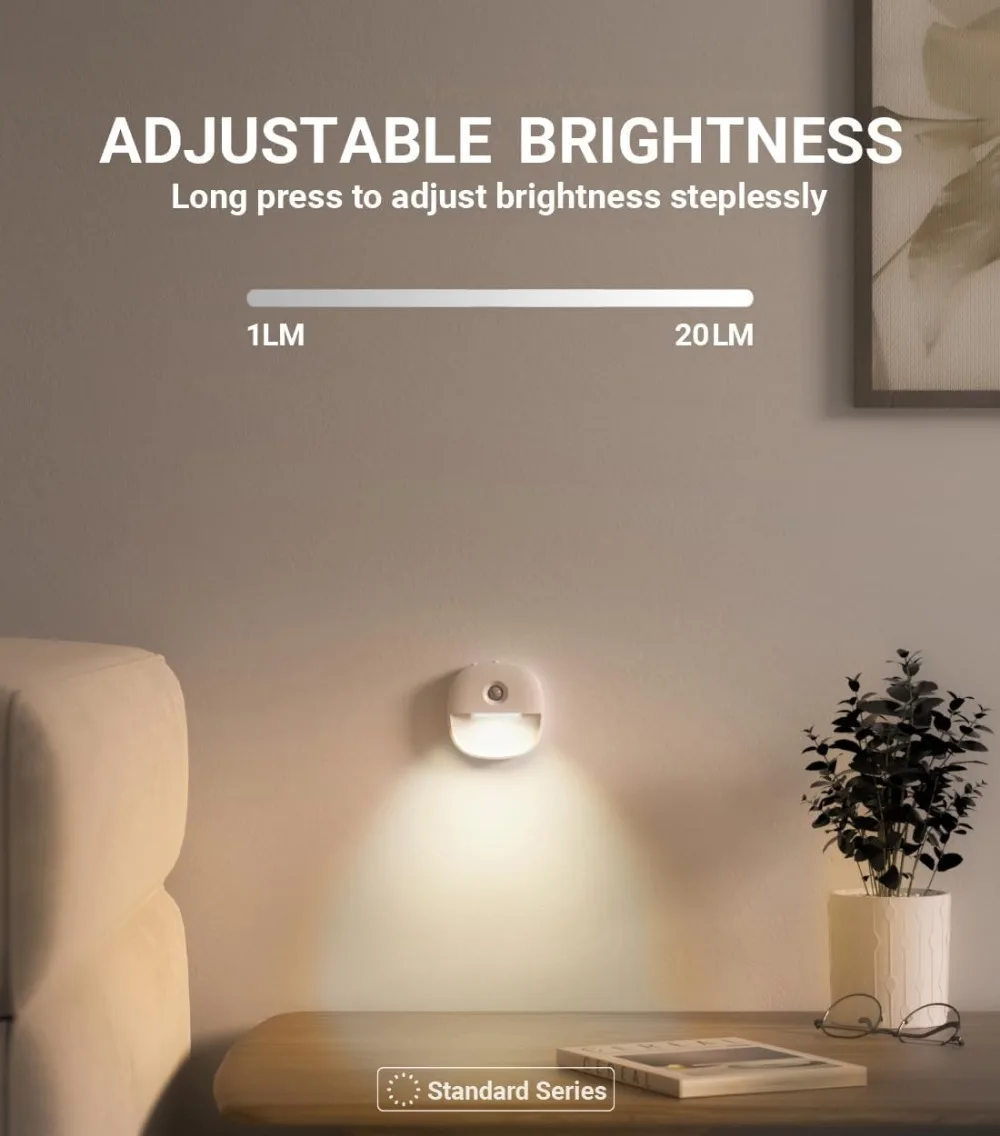 Motion Sensor Night Light, USB Rechargeable, Dimmable LED, Stick-on for Closet, Bedroom, Kitchen, 3-Pack view 4