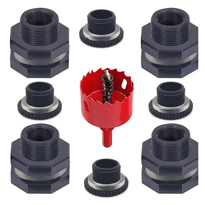 Rain Barrels Connector Kit Water Tank Adapter PVC Connector Durable Leak Proof Design Garden Faucet Kit For Tanks Ponds Bathtubs