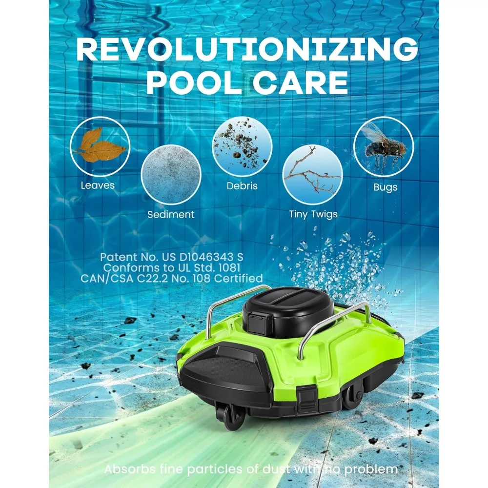 Automatic swimming pool cleaning robot climbs 25 °, runs for 120 minutes, automatically stops, and has strong suction power