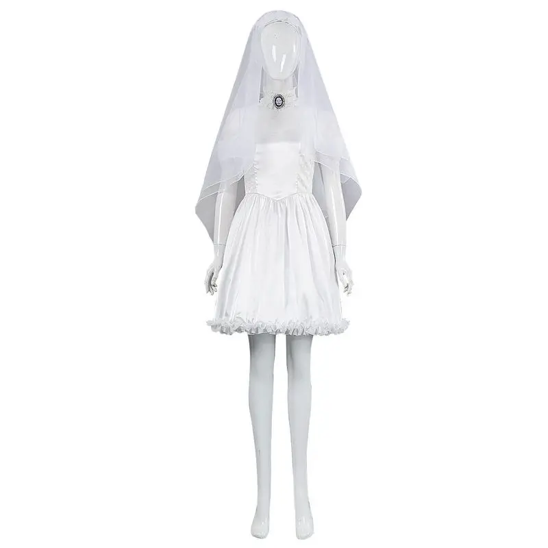 

White Wedding Dr Set Zombie Bride Emily loween Costume Film Role Performance Women's Traditional Clothing Stage Costume
