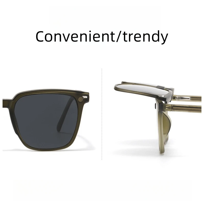 FIRADA Fashion Comfortable Magnetic Glasses Retro Square Polarized Eyewear Prescription Eyeglasses Frame For Men Women 8178-C