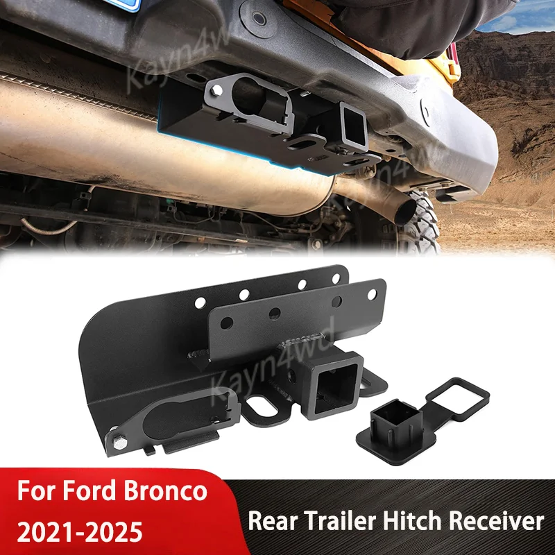 Off Road Exterior Accessories 2 Inch Rear Bumper Tow Trailer Hitch Receiver For Ford Bronco 2/4 Door 2021-2025 (Exclude Sport)
