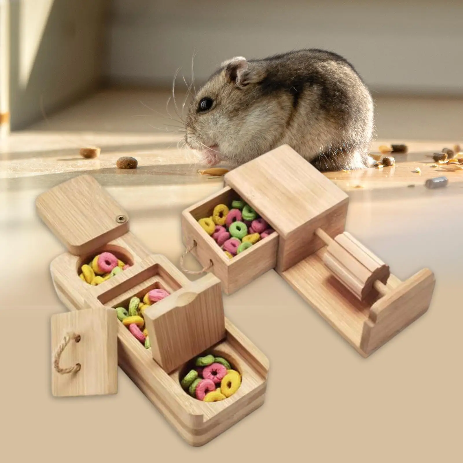 Hamster Foraging Toy Creative Hide Treats Puzzle for Mouse Small Pet Bunny view 3