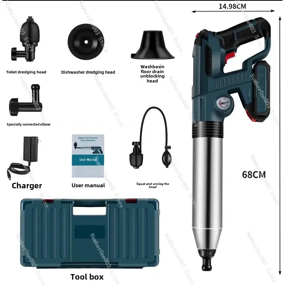 Professional Electric Sewer Dredging Machine, Universal, Artifact, Pipe Toilet Blockage, Special Tool