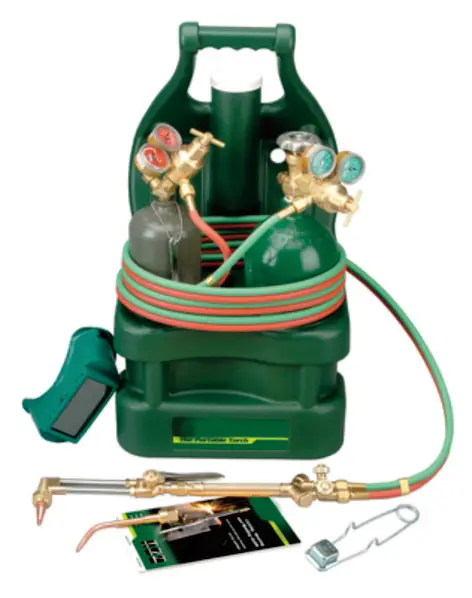 Portable Welding Cutting Torch Kit   Acetylene Tanks Welding Cutting Torch Kit with Plastic Tote Frame