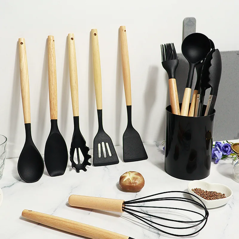 Silicone Kitchen Utensils Set, 12-piece Kitchen Cookware Non-stick Cookware Is Heat-resistant,Cooking Tools, Kitchen Tools