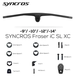 SYNCROS FRASER IC SL XC 60mm For Sparks Frame -9°/-10°/-12°/-14° Full Carbon Fiber Integrated Cockpit MTB Handlebar With Mount