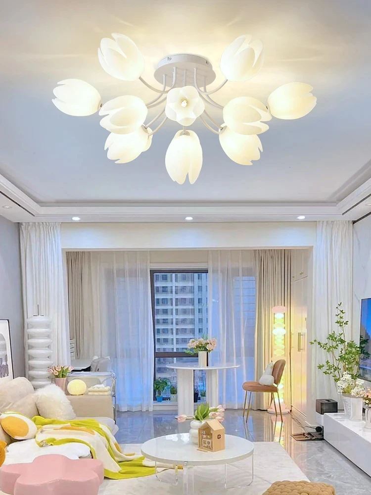 

Nordic White Ceiling Chandeliers LED Lamp Petal Ceiling Light for Living Dining Room Kitchen Lamp Bedroom Indoor lighting