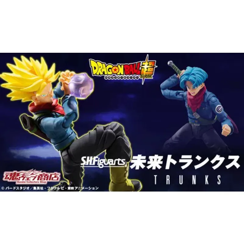 Original Bandai S.H.Figuarts Dragon Ball Z Trunks Future Trunks Anime Action Figure PVC Toys Gift Collectible Model Ornaments