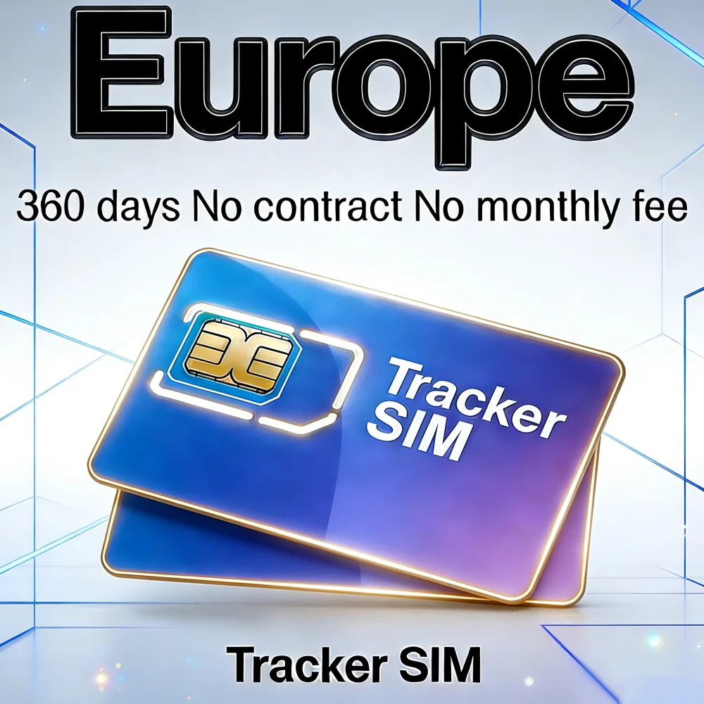 4G SIM Card, GPS Tracker SIM for Europe No Contract, 360MB/360 Days LTE Cat1 M2M Roaming Compatible with TK303F, ST-902, C08 Etc