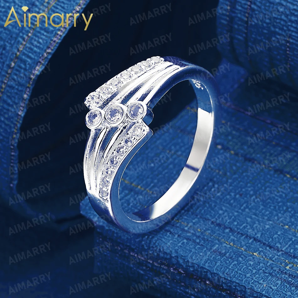 925 Sterling Silver 7-10# Multi-layer Staggered AAA Zircon Ring High-quality and Fashion Jewelry for Women's Banquets