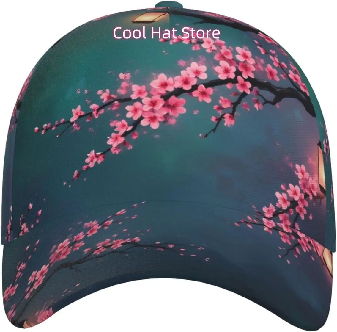 Cherry Blossom Night Sky Pattern Baseball Cap Adjustable Cotton Baseball Hat for Sports, Outdoor, Travel Gifts for Men